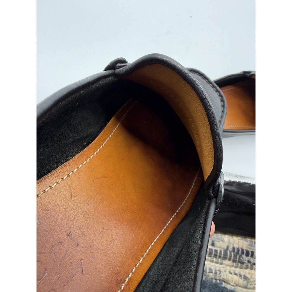 GUCCI Driver Men's Black Leather Horsebit With Web Loafers New UK 7 US 7.5 - Picture 15 of 16